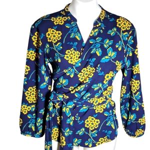 J.Crew Drape Crepe Floral Wrap Top